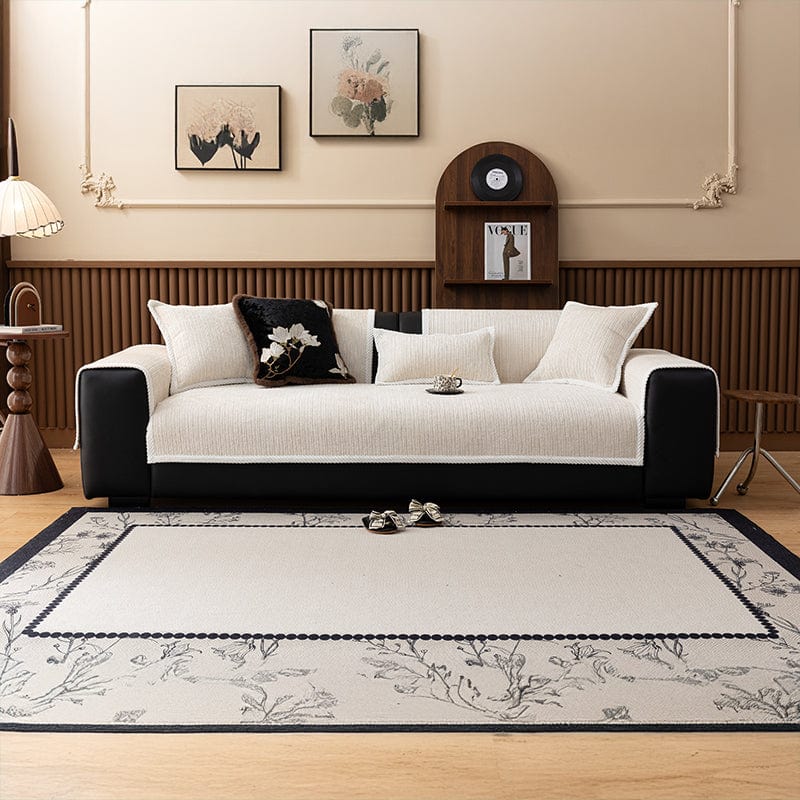 EasyCover-Sofabezug aus Cord-Chenille, Hellbeige Cord, auf einem Sofa